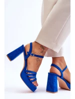 Dámské semišové sandály na platformě modré model 21613987 - Boto