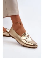 Dámské mokasíny na ploché podrážce zlaté model 21653969 - EVENTO