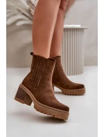 Botki Damskie Na Słupku Z Eko Zamszu Ocieplane Ciemnobrązowe Nevitas Botki Damskie Na Słupku Z Eko Zamszu Ocieplane Ciemnobrązowe Nevitas
