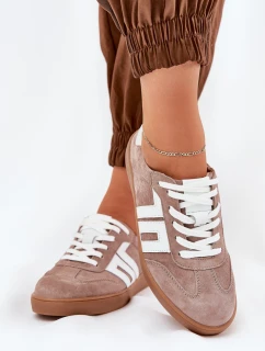 Kopačky Sportovní Boty Z Semiše Béžové model 21690645 - VINCEZA