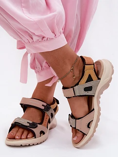 Kožené dámské sandály ve sportovním stylu model 22123219 - EVENTO