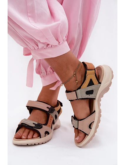 Kožené dámské sandály ve sportovním stylu model 22123219 - EVENTO