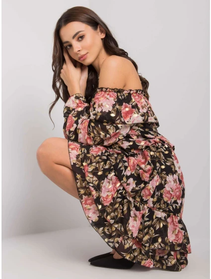 Šaty DHJ SK  černá a růžová model 16300525 - FPrice