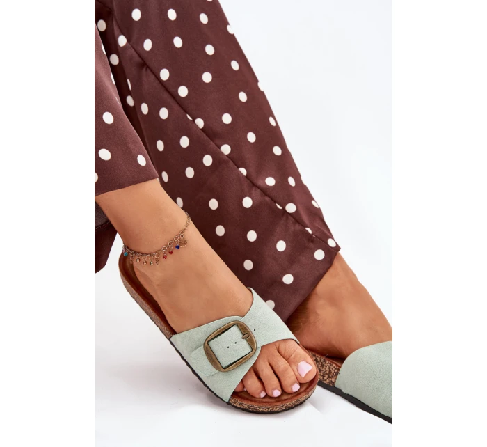 Dámské pantofle  Zelená s hnědou model 21915161 - Inello