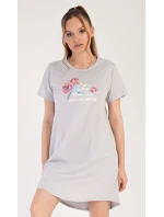 Dámská noční košile s krátkým rukávem model 18831612 - Vienetta Dámská noční košile s krátkým rukávem model 18831612 - Vienetta