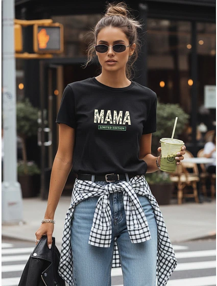 Koszulka damska Mama Edition czarna model 22156880 - FashionStreet