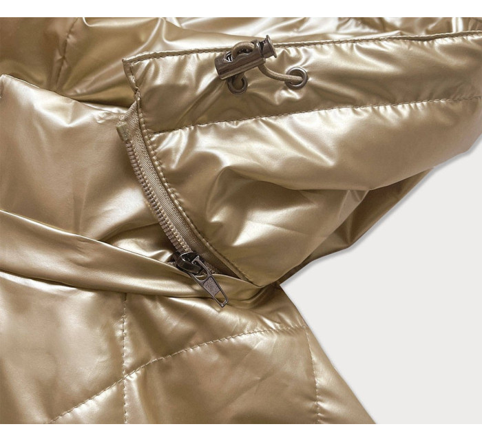 Zlatá dámska lesklá bunda (2021-02)