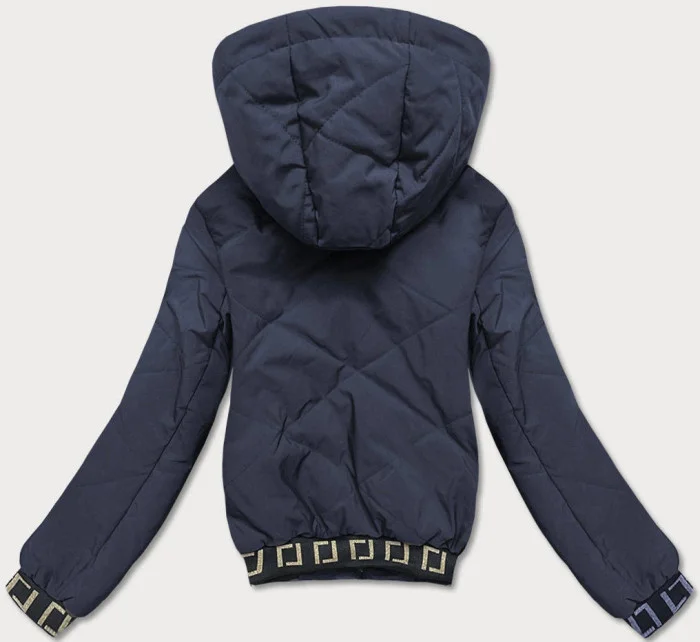 Tmavomodrá dámska bunda typu "bomber" (B8098-3)