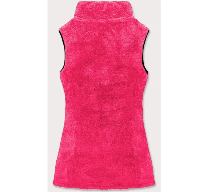 Plyšová dámska vesta vo farbe červeného melónu (HH005-28)