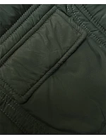 Dámska páperová vesta v khaki farbe (B8153-11)