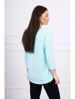 Halenka s 3D grafikou model 18743972 v mátové barvě - K-Fashion Halenka s 3D grafikou model 18743972 v mátové barvě - K-Fashion