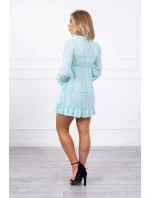 Šaty s ozdobnými volánikmi mint