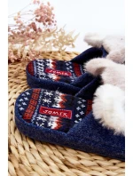 Dětské pantofle na tlusté podrážce s medvídkem modré model 21641413 - Boto