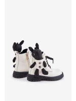 Kožené Zateplené Dětské Boty Na Zip S Bílé model 21675604 - VINCEZA