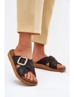 Klapki Damskie Z Klamrą Inblu ED000025 Czarne