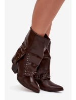 Kovbojky s límcem a zdobením hnědé model 21747831 - Boto