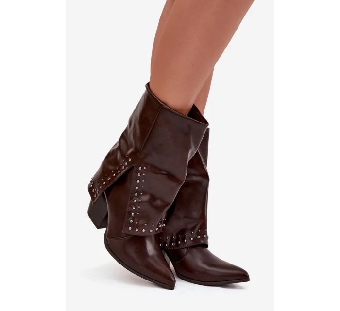 Kovbojky s límcem a zdobením hnědé model 21747831 - Boto