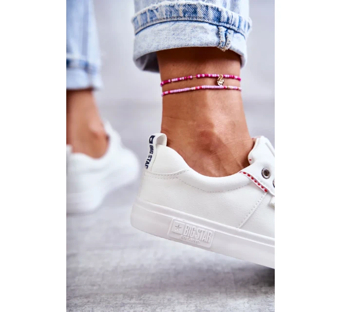 Dámske kožené tenisky Big Star - biele