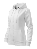 Trendy mikina na zips pre ženy biela