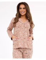Dámské pyžamo Smile 4 model 21915150 Tmavě béžová vzor - Cornette
