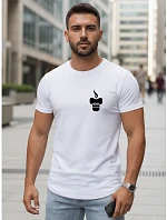 Tshirt męski z nadrukiem biały model 22156995 - FashionStreet