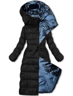 Čierna dlhá dámska zimná bunda Libland (7704)