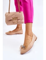 Damskie Baleriny W Szpic Z Ozdobną Kokardą Ciemnobeżowe Luminous Damskie Baleriny W Szpic Z Ozdobną Kokardą Ciemnobeżowe Luminous