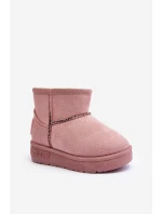 Dziecięce Śniegowce Ocieplane Na Suwak Różowe Big Star MM374101