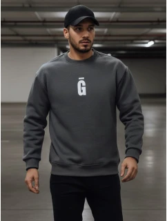 Pánská grafitová mikina s potiskem Dstreet model 21993004 - FashionStreet