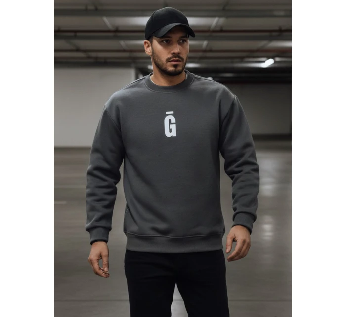 Pánská grafitová mikina s potiskem Dstreet model 21993004 - FashionStreet