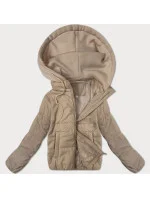 J Style Krátka béžová dámska mikina s kapucňou (16M9236-62) J Style Krátka béžová dámska mikina s kapucňou (16M9236-62)