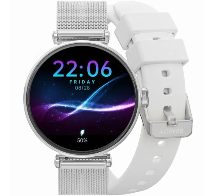 Chytré hodinky Silver White 2 Stripes model 21807443 - Gravity Chytré hodinky Silver White 2 Stripes model 21807443 - Gravity