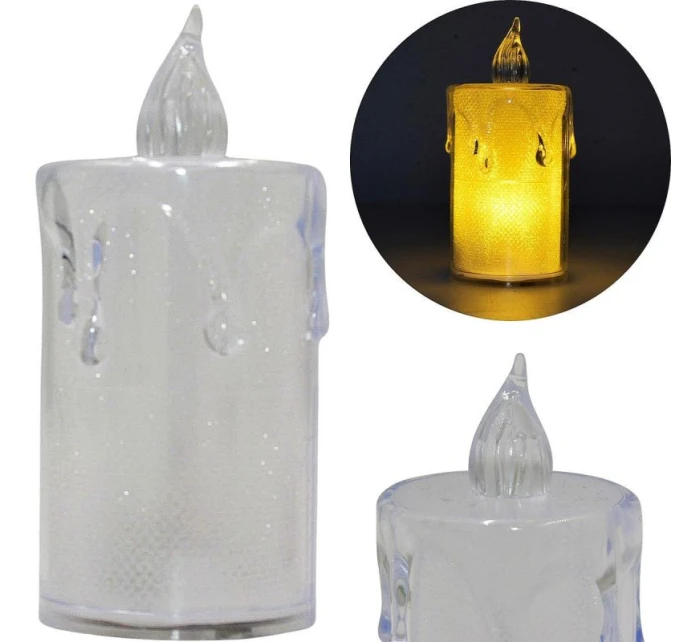 Dekoratívna sviečka 3,5x8 cm zdobená LED Dekoratívna sviečka 3,5x8 cm zdobená LED