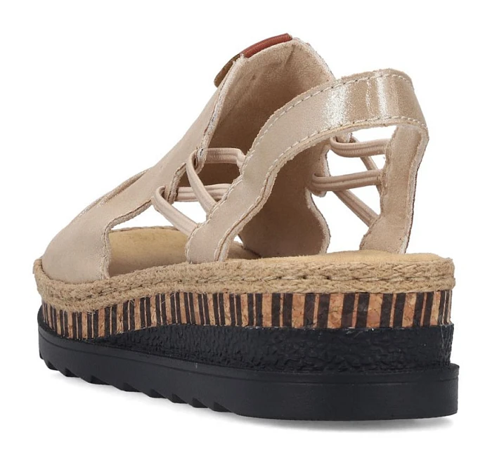 Dámske zlaté sandále na klinoch Rieker V7972-60