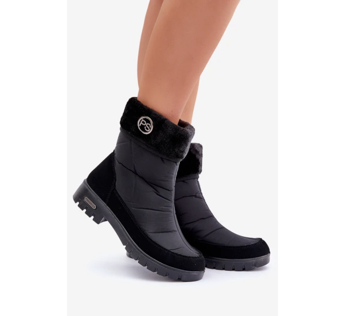 Damskie Modne Ocieplane Śniegowce Progress PROGJ-21-13 Czarne Damskie Modne Ocieplane Śniegowce Progress PROGJ-21-13 Czarne