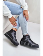 Zateplené dámské tenisky na platformě model 21675267 černé - Big Star Shoes Zateplené dámské tenisky na platformě model 21675267 černé - Big Star Shoes