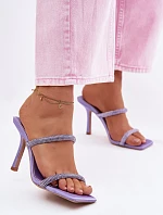 Dámské lodičky zdobené krystaly fialové Vittoria