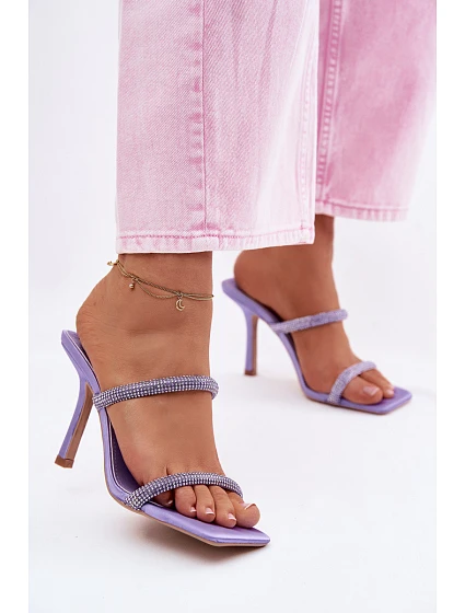 Dámské lodičky zdobené krystaly fialové Vittoria Dámské lodičky zdobené krystaly fialové Vittoria