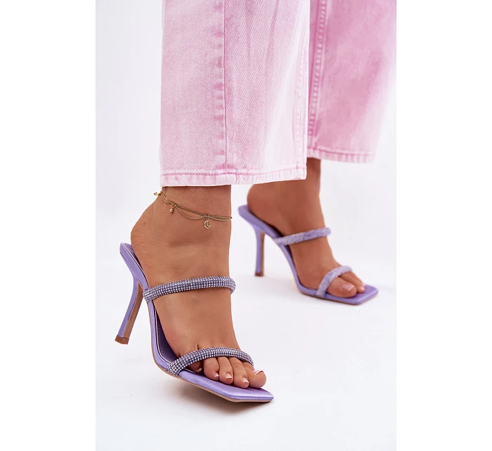 Dámské lodičky zdobené krystaly fialové Vittoria Dámské lodičky zdobené krystaly fialové Vittoria