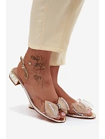 Průhledné Sandály s a Mašlí  Zlaté model 22140797 - D&A