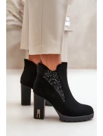 Topánky na podpätku NS329P čierne - Krok vo veľkom štýle