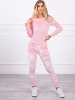 Velúrová súprava so záhybom na zadnej strane púdrovo ružová