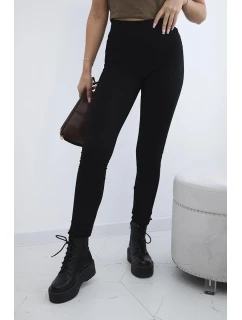 Bavlnené nohavice so zadnými vreckami čierne