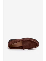 Mokasyny Damskie Z Eko Zamszu Czekoladowe Tynara