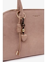 Kabelka s přívěskem a sponami Eko semišová světle béžová Violette