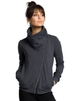 model 15097749 Mikina na zip ecru barva - BeWear