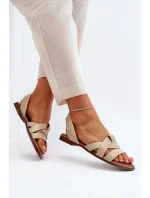 Zazoo Pohodlné kožené sandále, béžové Zazoo Pohodlné kožené sandále, béžové