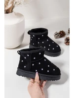 Detské snehové topánky so srdiečkami Gracina - čierne Detské snehové topánky so srdiečkami Gracina - čierne