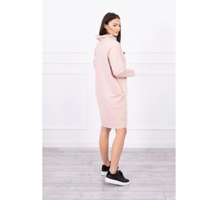 Šaty s kravatou tmavě pudrově růžové Šaty s kravatou tmavě pudrově růžové