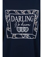 Milá tunika s tmavomodrou potlačou S/M - L/XL